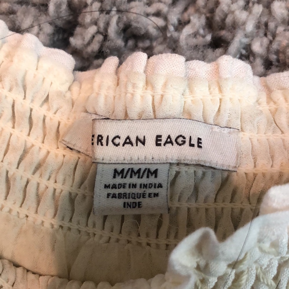 AMERICAN EAGLE CREAM TIERED BABYDOLL DRESS - Picture 4 of 4